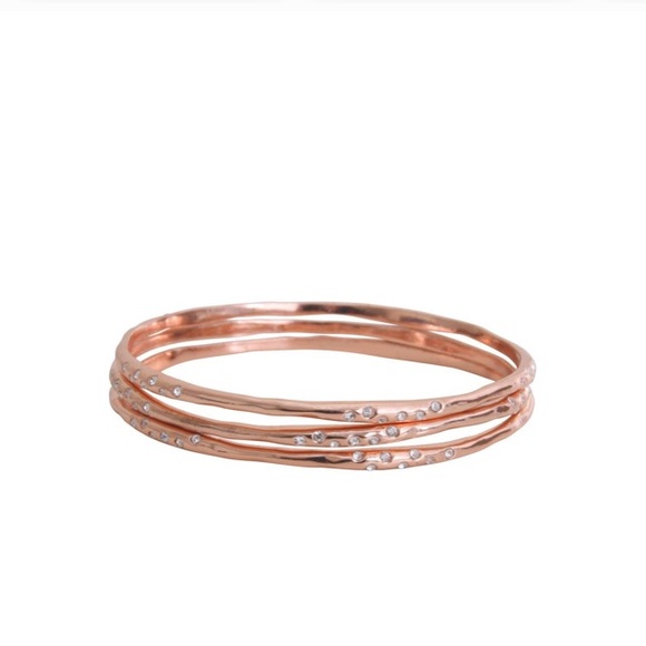 Stella & Dot | Dainty Rose Gold Bangle Bracelets🥀⚜️Rhea Rose Gold Bangles - Picture 3 of 5